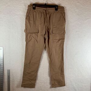 Pacsun Women's Elastic Waist Drawstring Pull On Khaki Tapered Cargo Pants Size L